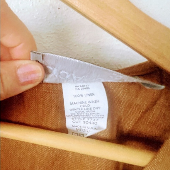 Carol Anderson Vintage linen Dress size Medium Brown Embroidered - Picture 4 of 11